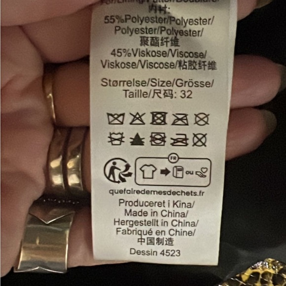 NWT BAUM UND PFERDGARTEN Yellow Snake Print Jacket - Picture 9 of 12